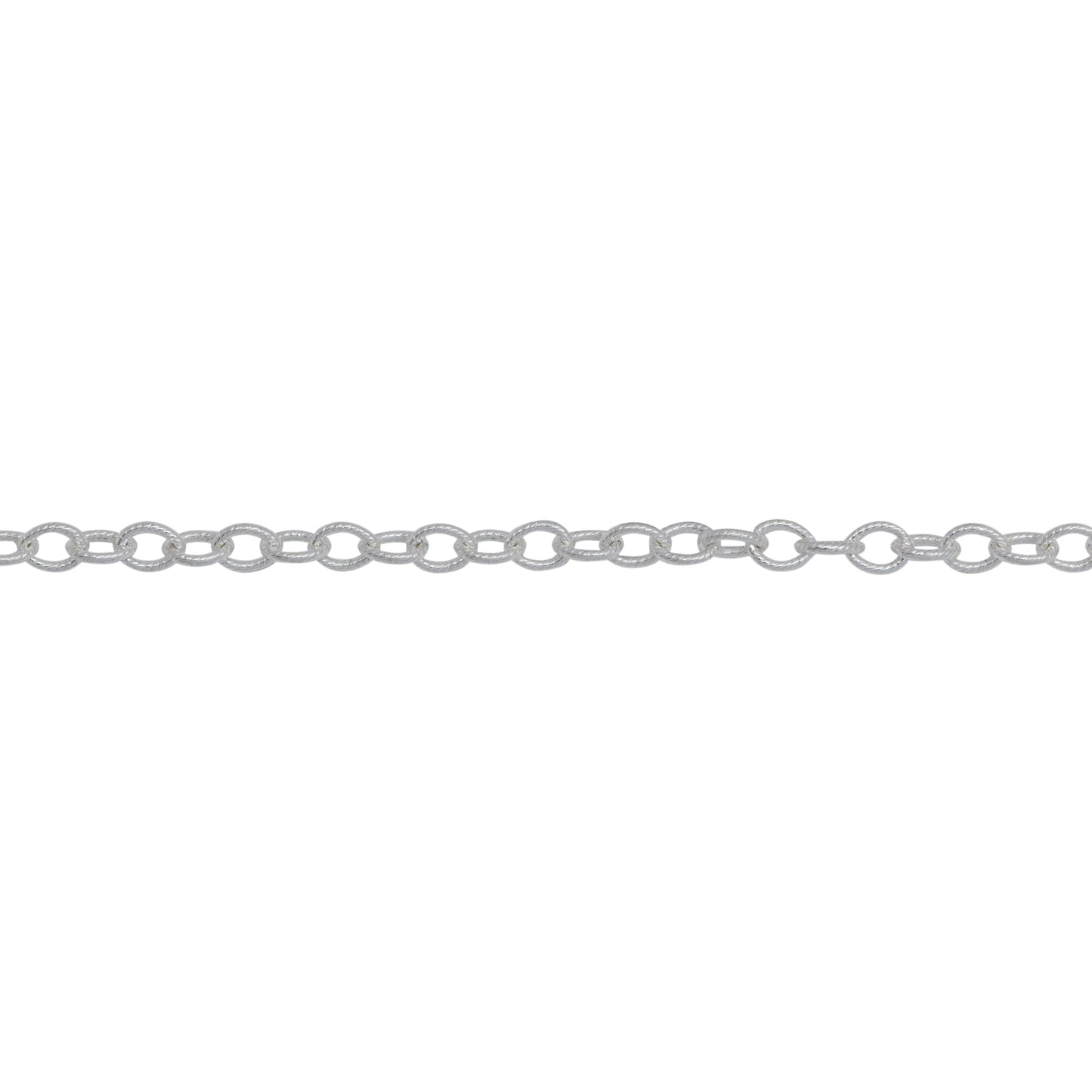 Chain by Foot. Sterling Silver 1.9mm Width by 2.5mm Length Twisted Cable Chain. Price per: 1 Foot.