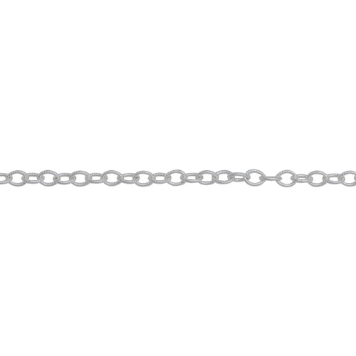 Chain by Foot. Sterling Silver 1.9mm Width by 2.5mm Length Twisted Cable Chain. Price per: 1 Foot.