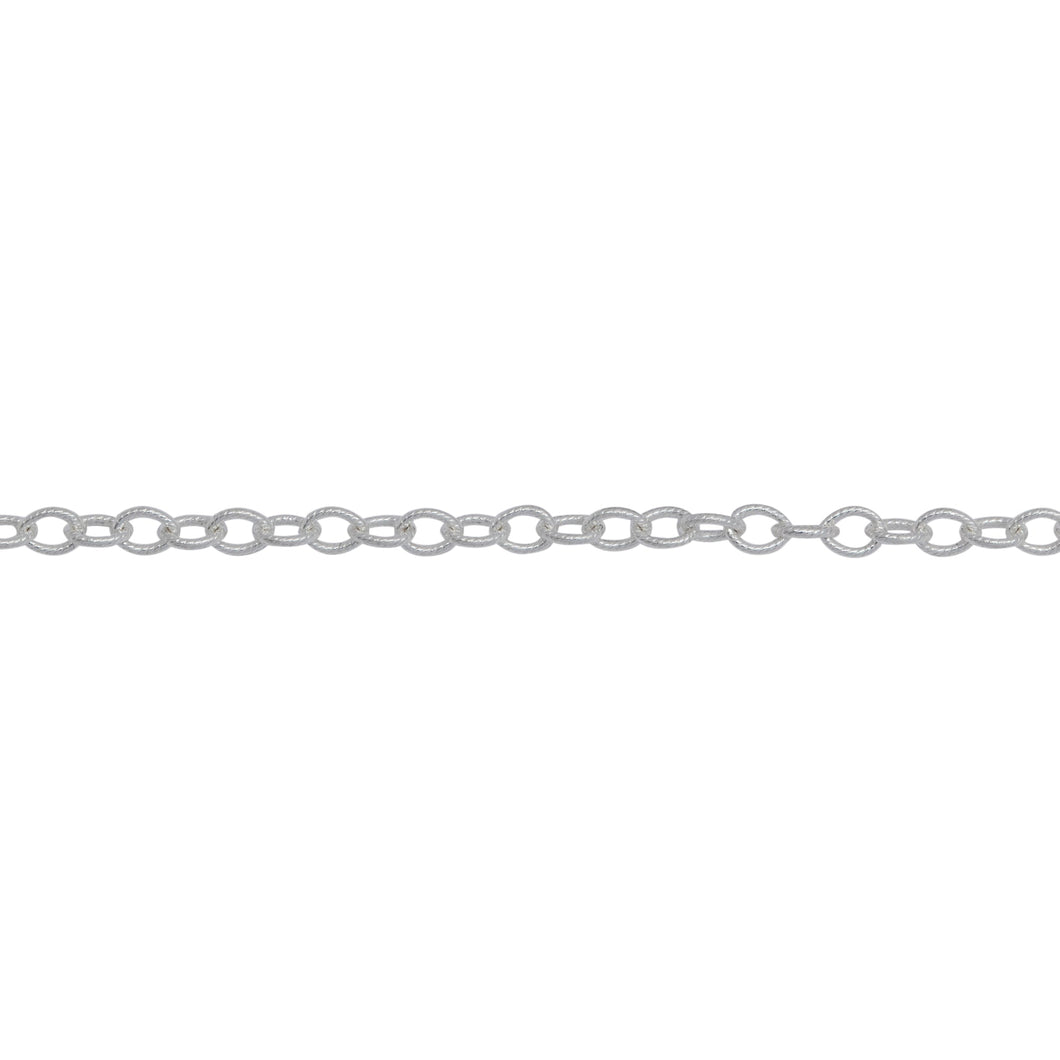 Chain by Foot. Sterling Silver 1.9mm Width by 2.5mm Length Twisted Cable Chain. Price per: 1 Foot.