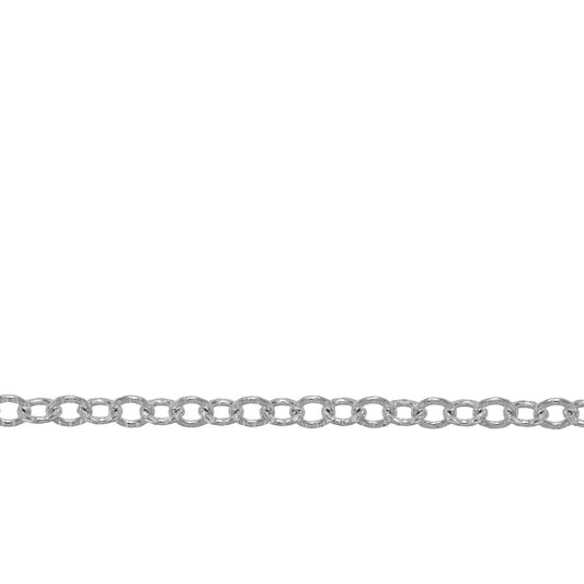 Chain by Foot. Sterling Silver 2.5mm Width by 3.2mm Length Corrugated Cable Chain. Price per: 1 Foot.