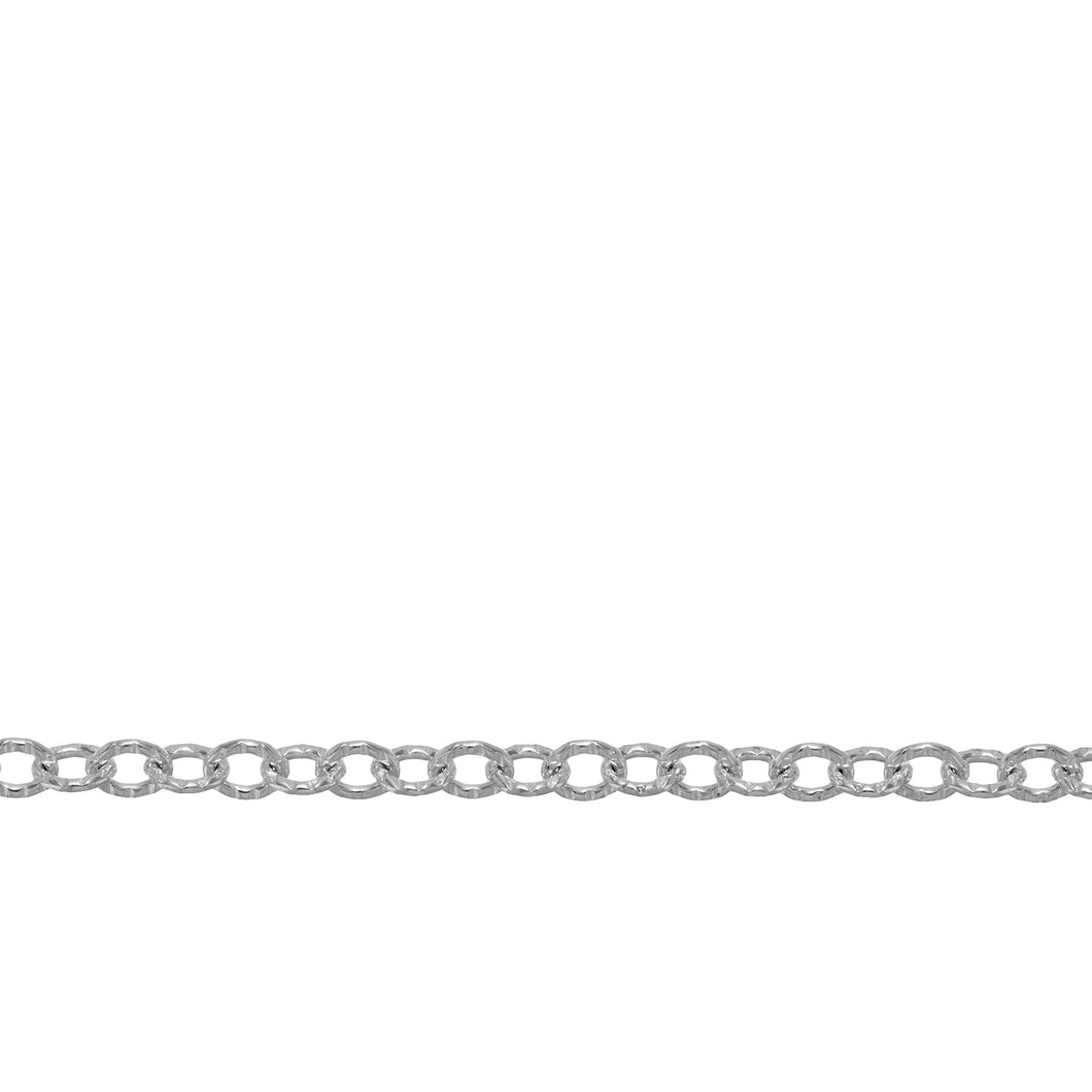 Chain by Foot. Sterling Silver 2.5mm Width by 3.2mm Length Corrugated Cable Chain. Price per: 1 Foot.