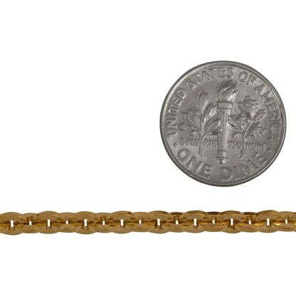 14kt Gold Filled 3.7mm Width by 4.9mm Length Square Wire Cable Chain. Price per: 1 Foot.