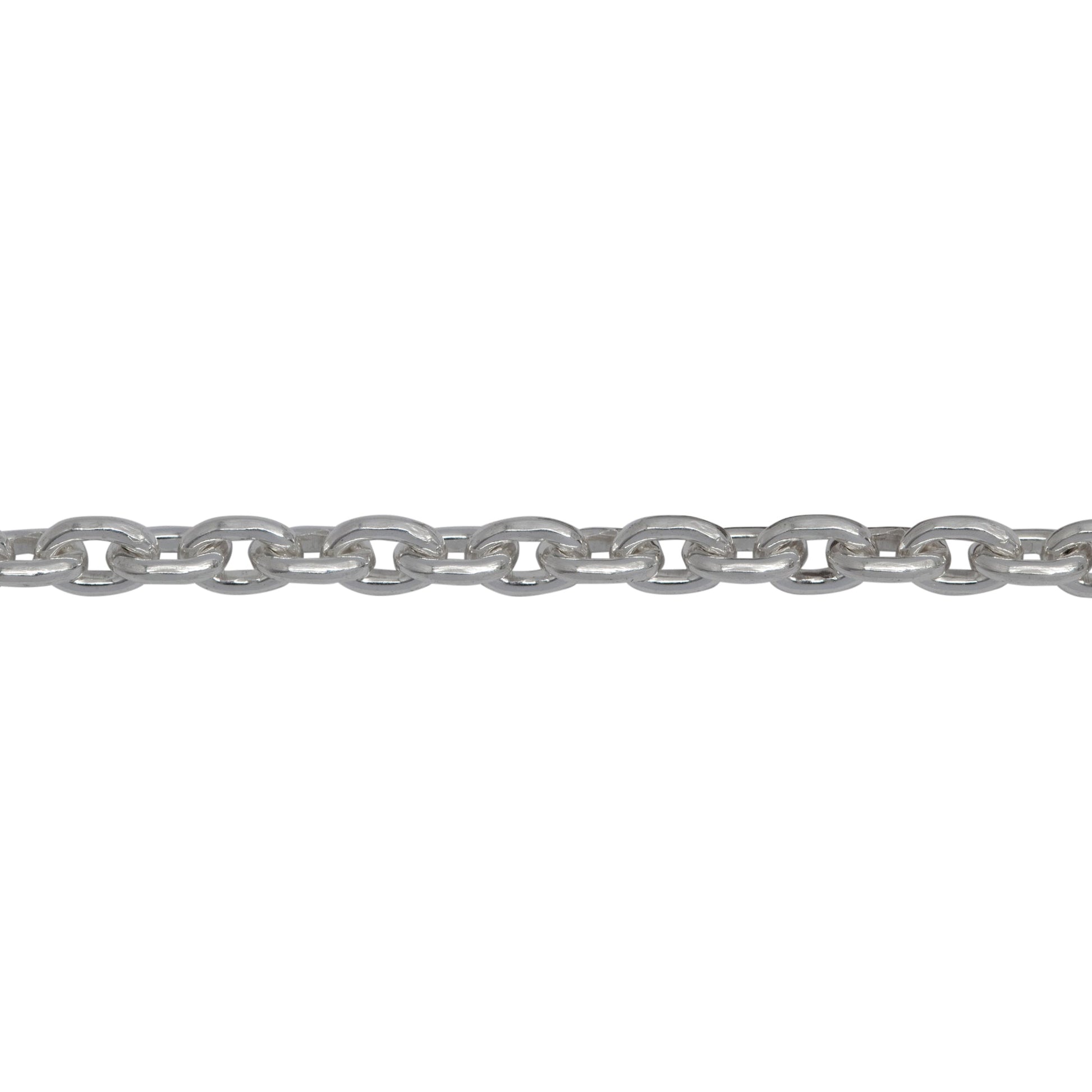Chain by Foot. Sterling Silver 3.0mm Width by 4.2mm Length Cable Chain. Price per: 1 Foot.