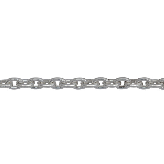 Chain by Foot. Sterling Silver 3.0mm Width by 4.2mm Length Cable Chain. Price per: 1 Foot.