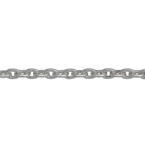Chain by Foot. Sterling Silver 3.0mm Width by 4.2mm Length Cable Chain. Price per: 1 Foot.