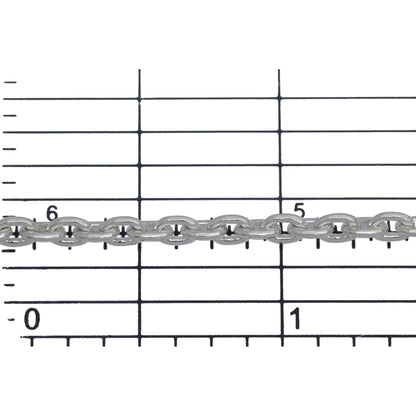 Sterling Silver 3.0mm Width by 4.2mm Length Cable Chain. Price per: 1 Foot.