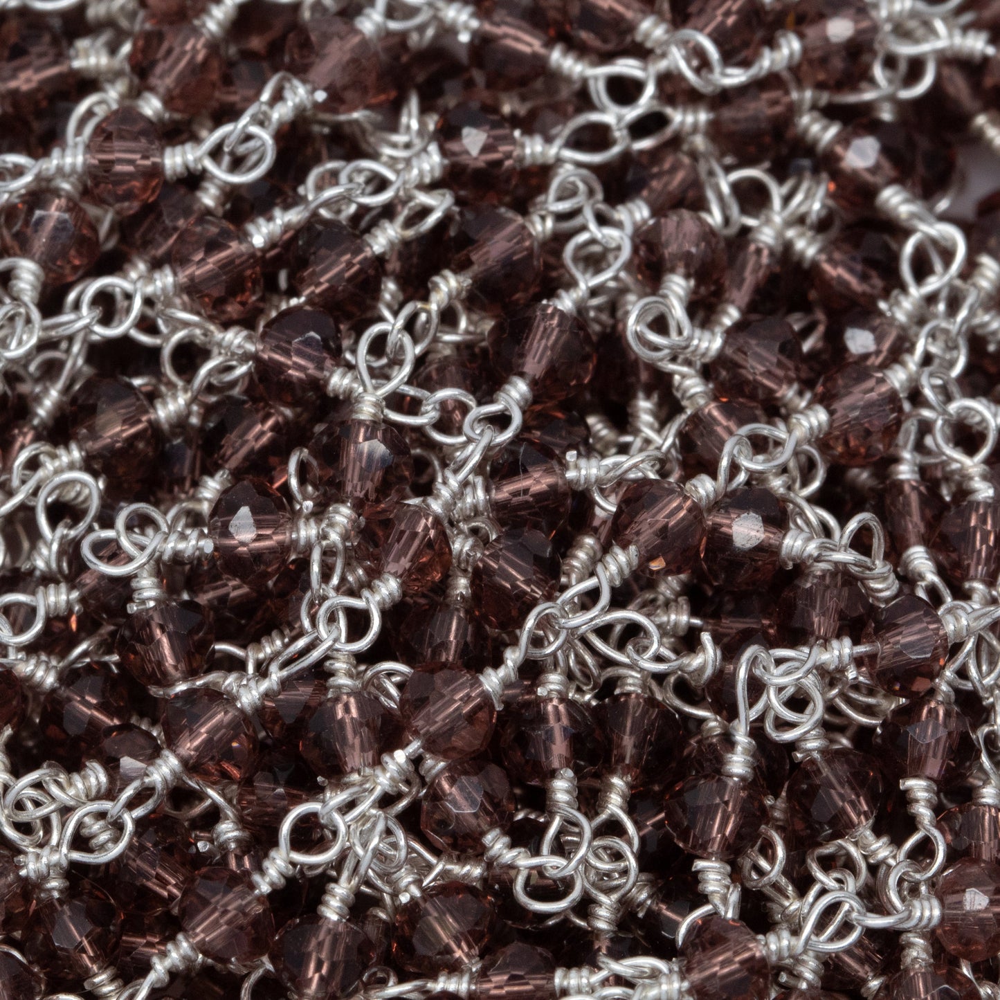 Brass Silver Plated 3.0mm to 4.0mm Width / Length Natural Hand Cut Garnet Gem Stone Chain. Price per: 1 Inch.
