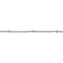 Load image into Gallery viewer, Chain by Foot. Sterling Silver 1.0mm Width by 1.9mm Length, Smooth Curb Chain with 1.9mm Roundel Bead, Satellite Chain. Price per: 1 Foot.
