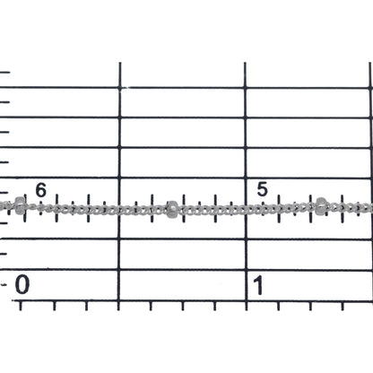 Sterling Silver 1.0mm Width by 1.9mm Length, Smooth Curb Chain with 1.9mm Roundel Bead, Satellite Chain. Price per: 1 Foot.