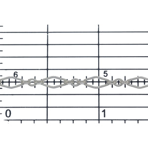 Sterling Silver 3.2mm Width by 6.8mm Length Flat Elongated Diamond Link Followed by Three of 2.1mm Width by 2.6mm Length Small Oval Links, Long and Short Chain. Price per: 1 Foot.