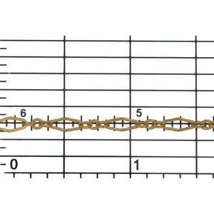 14kt Gold Filled 3.2mm Width by 6.8mm Length Flat Elongated Diamond Link Followed by Three of 2.1mm Width by 2.6mm Length Small Oval Links, Long and Short Chain. Price per: 1 Foot.