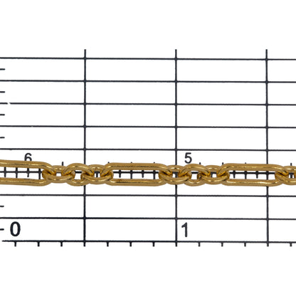 14kt Gold Filled 3.5mm Width by 10.0mm Length Elongated Oval Link Followed by Three of 3.7mm Width by 4.5mm Length Small Oval Links, Long and Short Chain. Price per: 1 Foot.