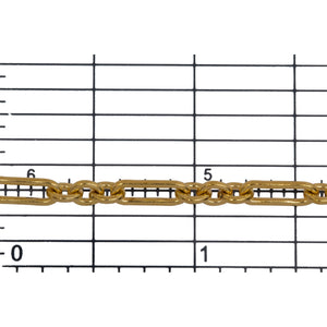 14kt Gold Filled 3.5mm Width by 10.0mm Length Elongated Oval Link Followed by Three of 3.7mm Width by 4.5mm Length Small Oval Links, Long and Short Chain. Price per: 1 Foot.