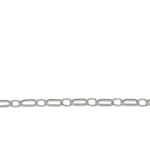 Chain by Foot. Sterling Silver 3.5mm Width by 7.7mm Length Oval Rolo Link Followed by 5.5mm Circle Link, South West Chain. Price per: 1 Foot.