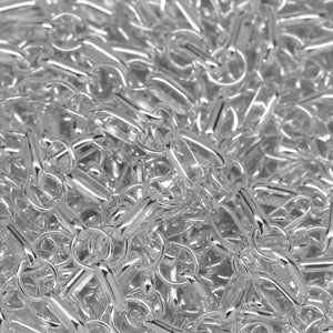 Sterling Silver 3.5mm Width by 7.7mm Length Oval Rolo Link Followed by 5.5mm Circle Link, South West Chain. Price per: 1 Foot.