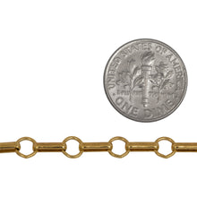 Load image into Gallery viewer, 14kt Gold Filled 3.5mm Width by 7.7mm Length Oval Rolo Link Followed by 5.5mm Circle Link, South West Chain. Price per: 1 Foot.
