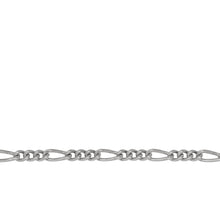 Load image into Gallery viewer, Chain by Foot. Sterling Silver 3.5mm Width by 8.2mm Length Long Oval Curb Link Followed by 3.3mm Width by 4.0mm Length Three Short Oval Curb Links, Figaro Chain. . Price per: 1 Foot.
