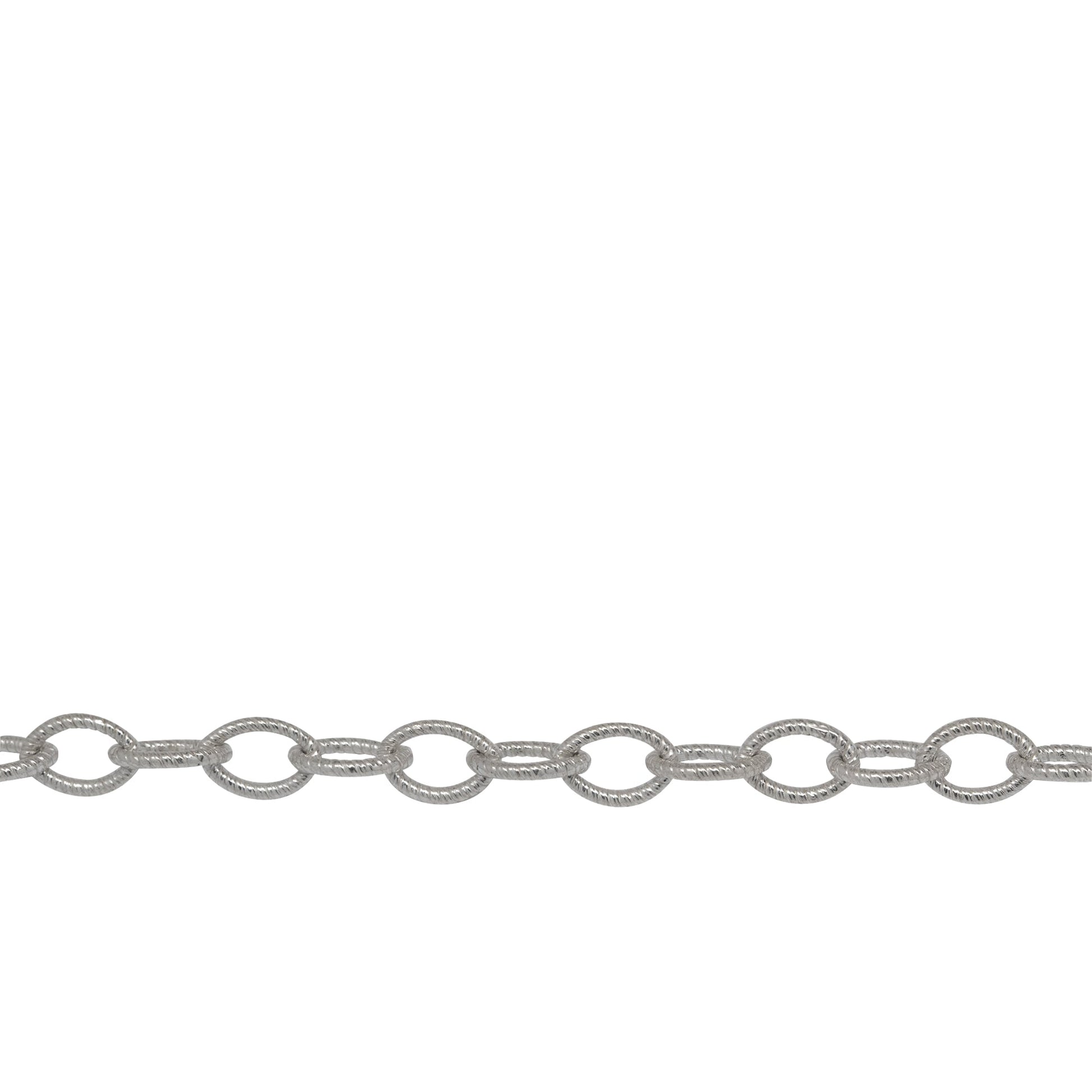 Chain by Foot. Sterling Silver 4.0mm Width by 5.7mm Length Twisted Wire Cable Chain. Price per: 1 Foot.