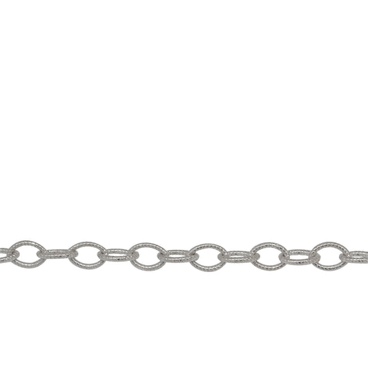 Chain by Foot. Sterling Silver 4.0mm Width by 5.7mm Length Twisted Wire Cable Chain. Price per: 1 Foot.