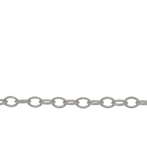 Chain by Foot. Sterling Silver 4.0mm Width by 5.7mm Length Twisted Wire Cable Chain. Price per: 1 Foot.