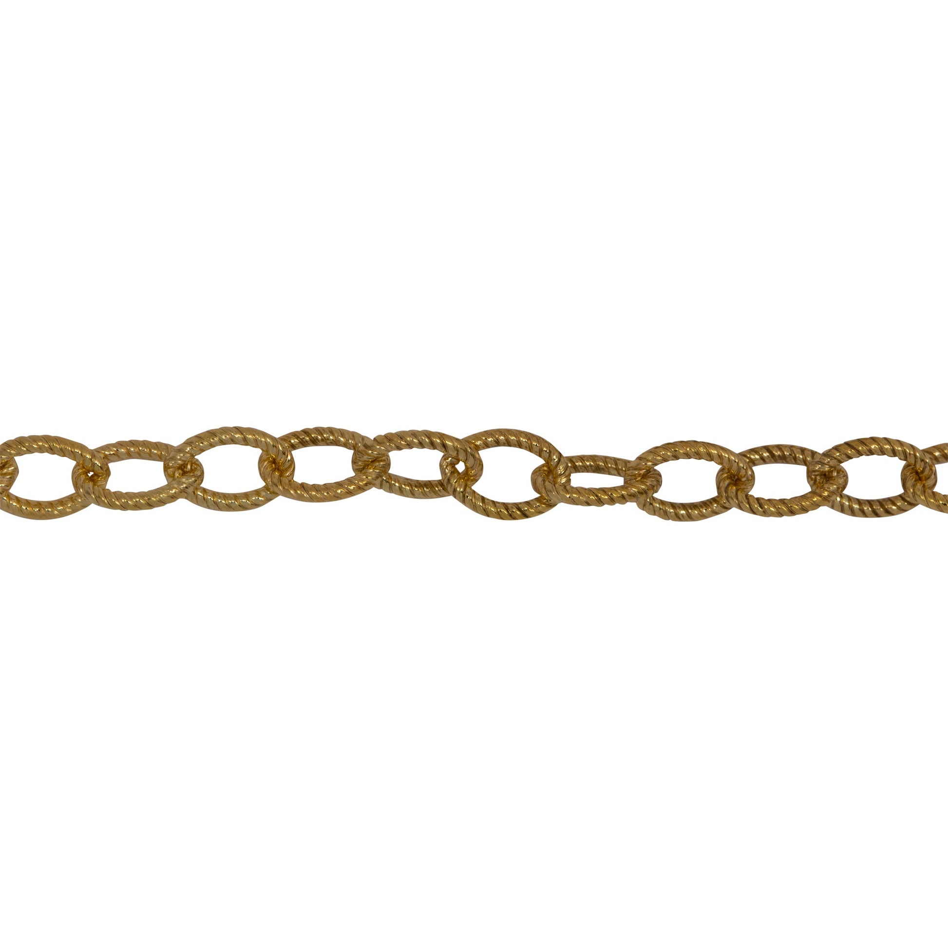 Chain by Foot. 14kt Gold Filled 4.0mm Width by 5.7mm Length Twisted Wire Cable Chain. Price per: 1 Foot.