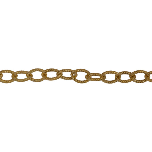 Chain by Foot. 14kt Gold Filled 4.0mm Width by 5.7mm Length Twisted Wire Cable Chain. Price per: 1 Foot.