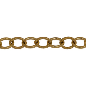 Chain by Foot. 14kt Gold Filled 6.1mm Width by 8.1mm Length Twisted and Plain Wire Cable Chain. Price per: 1 Foot.