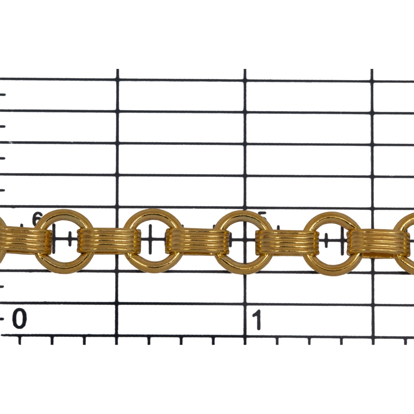 14kt Gold Filled 2.3mm Width by 6.2mm Length Corrugated Oval Rolo Link Connected to 5.8mm Width by 6.2mm Length Closed ring, South West Long and Short Chain. Price per: 1 Foot.