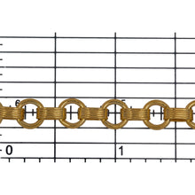 Load image into Gallery viewer, 14kt Gold Filled 2.3mm Width by 6.2mm Length Corrugated Oval Rolo Link Connected to 5.8mm Width by 6.2mm Length Closed ring, South West Long and Short Chain. Price per: 1 Foot.
