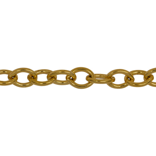 Chain by Foot. 14kt Gold Filled 5.7mm Width by 7.8mm Length, Cable Chain. Price per: 1 Foot.