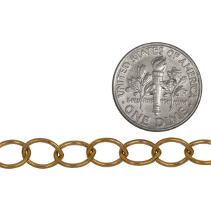 14kt Gold Filled 6.3mm Width by 8.5mm Length, Cable Chain. Price per: 1 Foot.