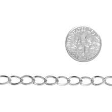 Load image into Gallery viewer, Sterling Silver 5.4mm Width by 8.3mm Length, Flat Curb Chain. Price per: 1 Foot.
