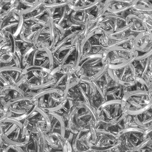 Sterling Silver 5.4mm Width by 8.3mm Length, Flat Curb Chain. Price per: 1 Foot.