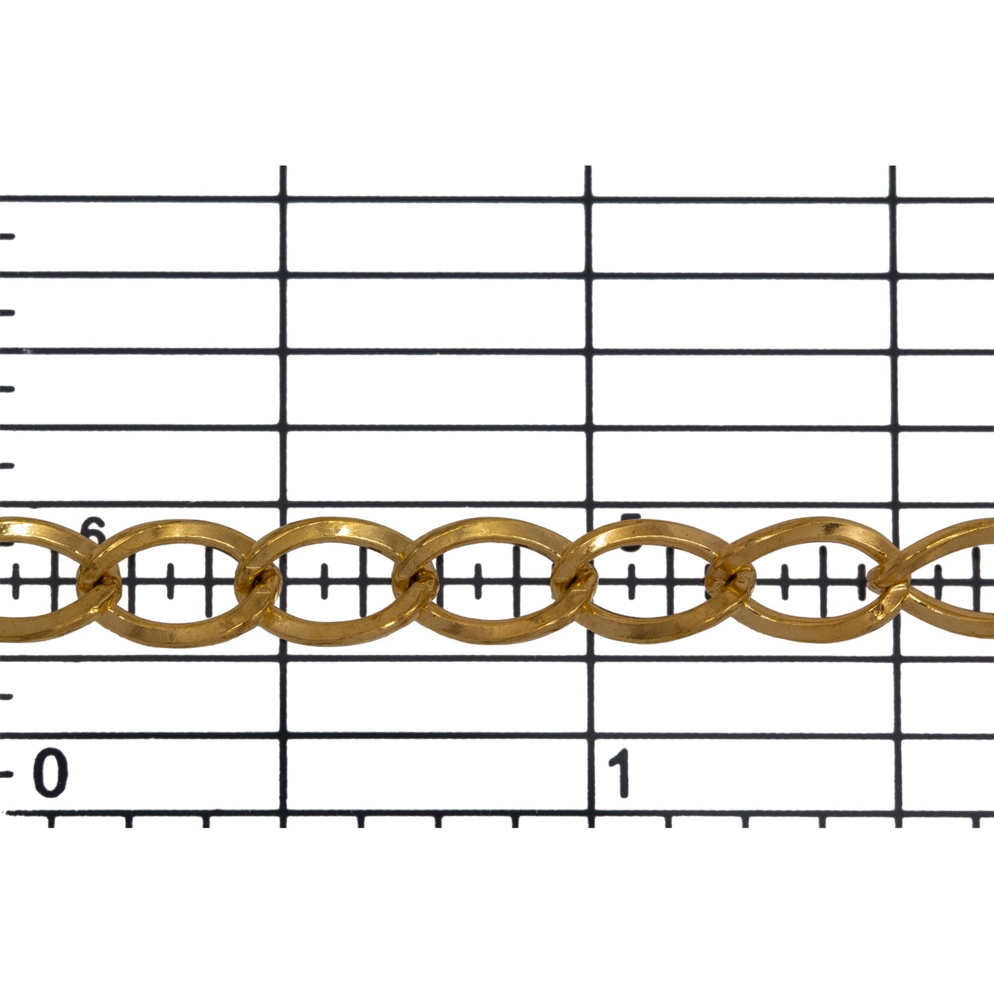 14kt Gold Filled 5.4mm Width by 8.3mm Length, Flat Curb Chain. Price per: 1 Foot.