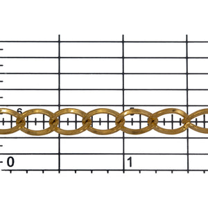 14kt Gold Filled 5.4mm Width by 8.3mm Length, Flat Curb Chain. Price per: 1 Foot.