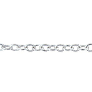 Sterling Silver 7.0mm Width by 9.0mm Length Smooth Cable Chain. Price per: 1 Foot.