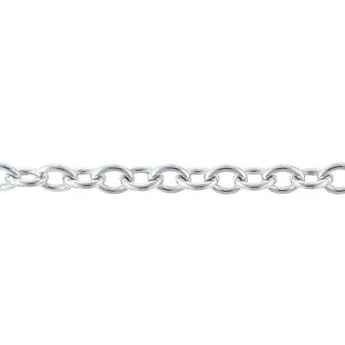 Sterling Silver 7.0mm Width by 9.0mm Length Smooth Cable Chain. Price per: 1 Foot.