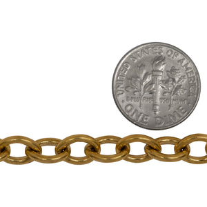 14kt Gold Filled 7.0mm Width by 9.0mm Length Smooth Cable Chain. Price per: 1 Foot.