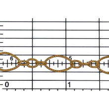 Load image into Gallery viewer, 14kt Gold Filled One of 6.8mm Width by 11.0mm Length, Larger Corrugated Oval Link Followed by Three of 3.5mm Width by 4.7mm Length Smaller Links with Middle Smaller Link Being Corrugated, Long and Short Chain. Price per: 1 Foot.
