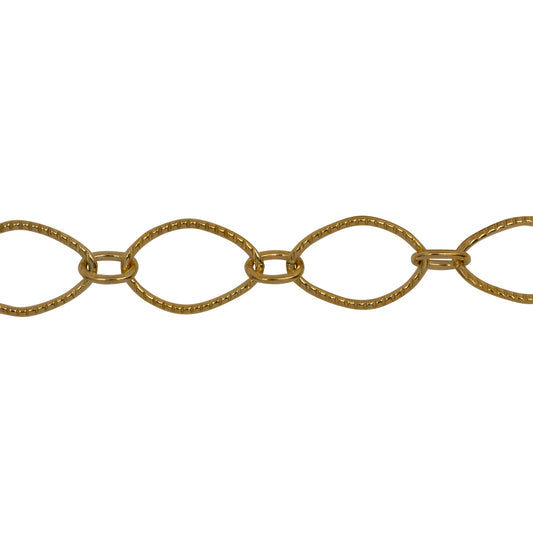 Chain by Foot. 14kt Gold Filled 7.10mm Width by 11.28mm Length Large Oval Link connected to Two of 3.53mm Width by 4.70mm Length Small Oval Links, Long and Short Chain. Price per: 1 Foot.