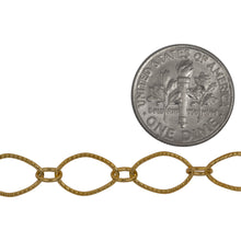 Load image into Gallery viewer, 14kt Gold Filled 7.10mm Width by 11.28mm Length Large Oval Link connected to Two of 3.53mm Width by 4.70mm Length Small Oval Links, Long and Short Chain. Price per: 1 Foot.
