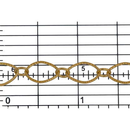 14kt Gold Filled 7.10mm Width by 11.28mm Length Large Oval Link connected to Two of 3.53mm Width by 4.70mm Length Small Oval Links, Long and Short Chain. Price per: 1 Foot.