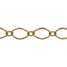 Load image into Gallery viewer, Chain by Foot. 14kt Gold Filled 7.0mm Width by 11.0mm Length, Larger Hammered Oval Link Connected to 3.4mm Width by 4.6mm Length Smaller Smooth Oval Link, Long and Short Chain. Price per: 1 Foot.
