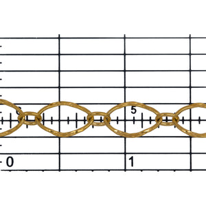 14kt Gold Filled 7.0mm Width by 11.0mm Length, Larger Hammered Oval Link Connected to 3.4mm Width by 4.6mm Length Smaller Smooth Oval Link, Long and Short Chain. Price per: 1 Foot.