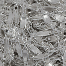 Load image into Gallery viewer, Sterling Silver 1.8mm Width by 5.0mm Length, Dapped Bar Link Connected to 1.3mm Width by 1.5mm Length Three Smaller Oval Links, Long and Short Chain / Bar Chain. Price per: 1 Foot.
