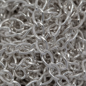 Sterling Silver 1.8mm Width by 2.9mm Length, Smooth Curb Chain. Price per: 1 Foot.