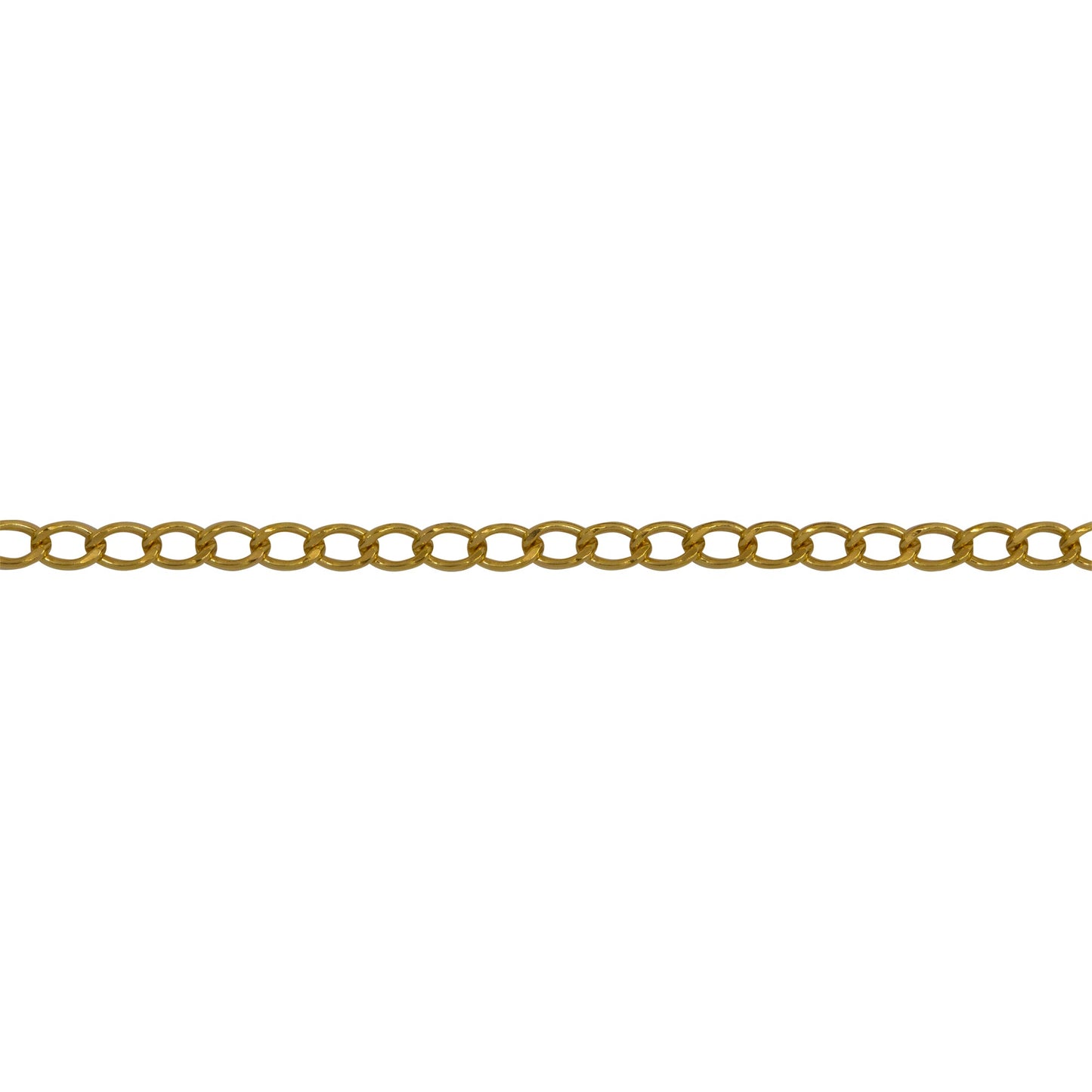 Chain by Foot. 14kt Gold Filled 1.8mm Width by 2.9mm Length, Smooth Curb Chain. Price per: 1 Foot.