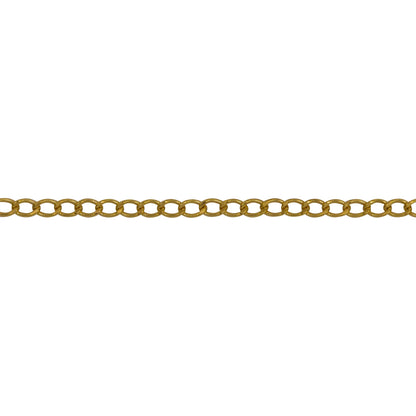 Chain by Foot. 14kt Gold Filled 1.8mm Width by 2.9mm Length, Smooth Curb Chain. Price per: 1 Foot.