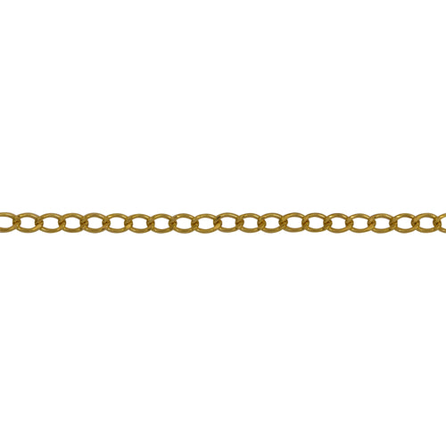 Chain by Foot. 14kt Gold Filled 1.8mm Width by 2.9mm Length, Smooth Curb Chain. Price per: 1 Foot.