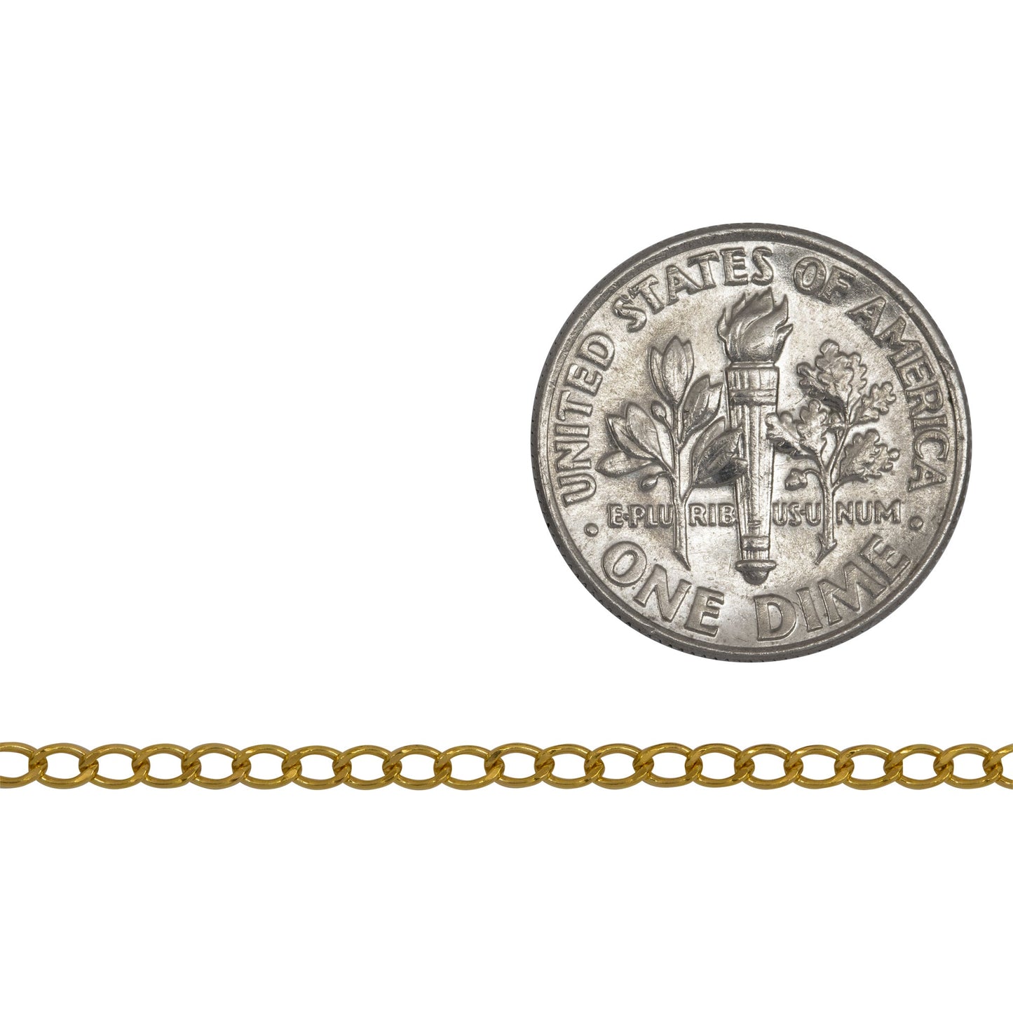 14kt Gold Filled 1.8mm Width by 2.9mm Length, Smooth Curb Chain. Price per: 1 Foot.